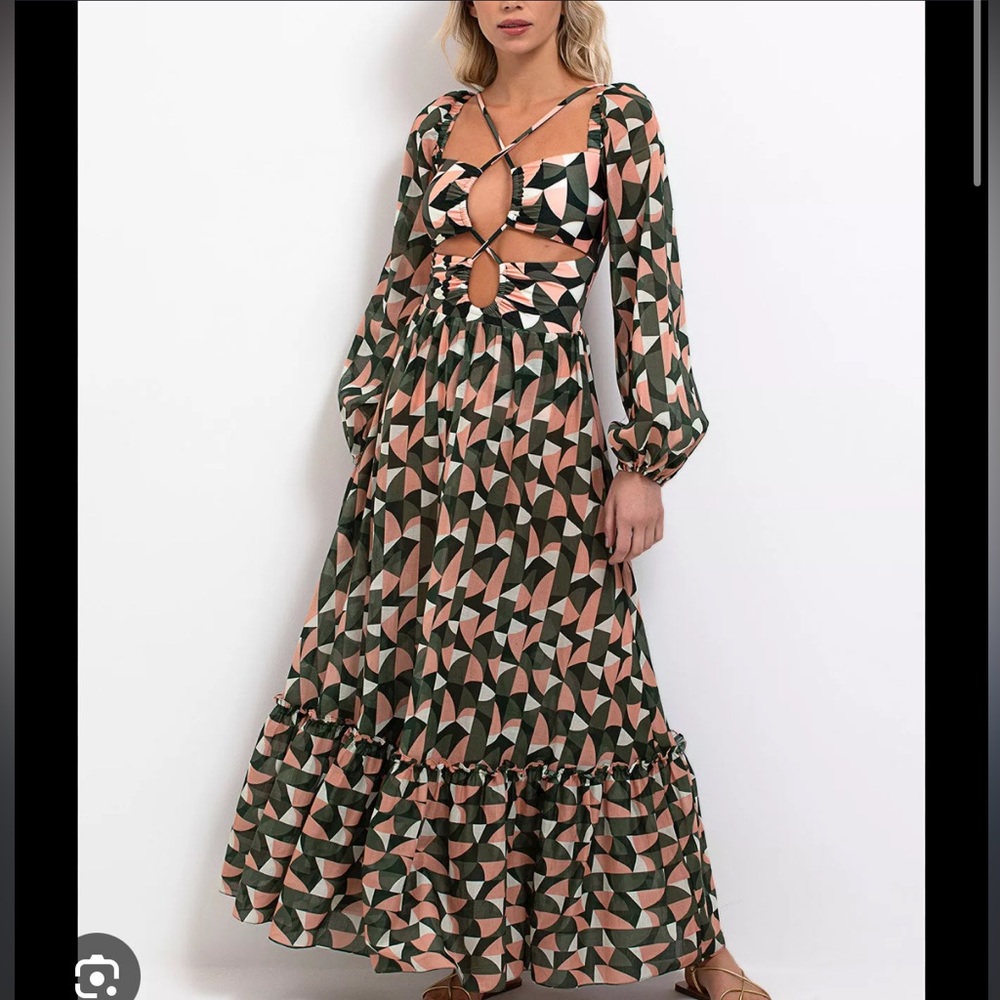 ❌SOLD PatBo Geometric Patterned Maxi Dress size XL